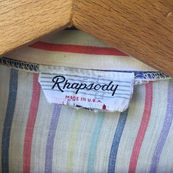 Colorful Stripes Vintage Short-Sleeve Button Down - Picture 4 of 6